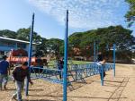 กองช่าง รายงานผลการตรวจสอบการดำเนินงานขนของพร้อมจัดสถานที่อำ